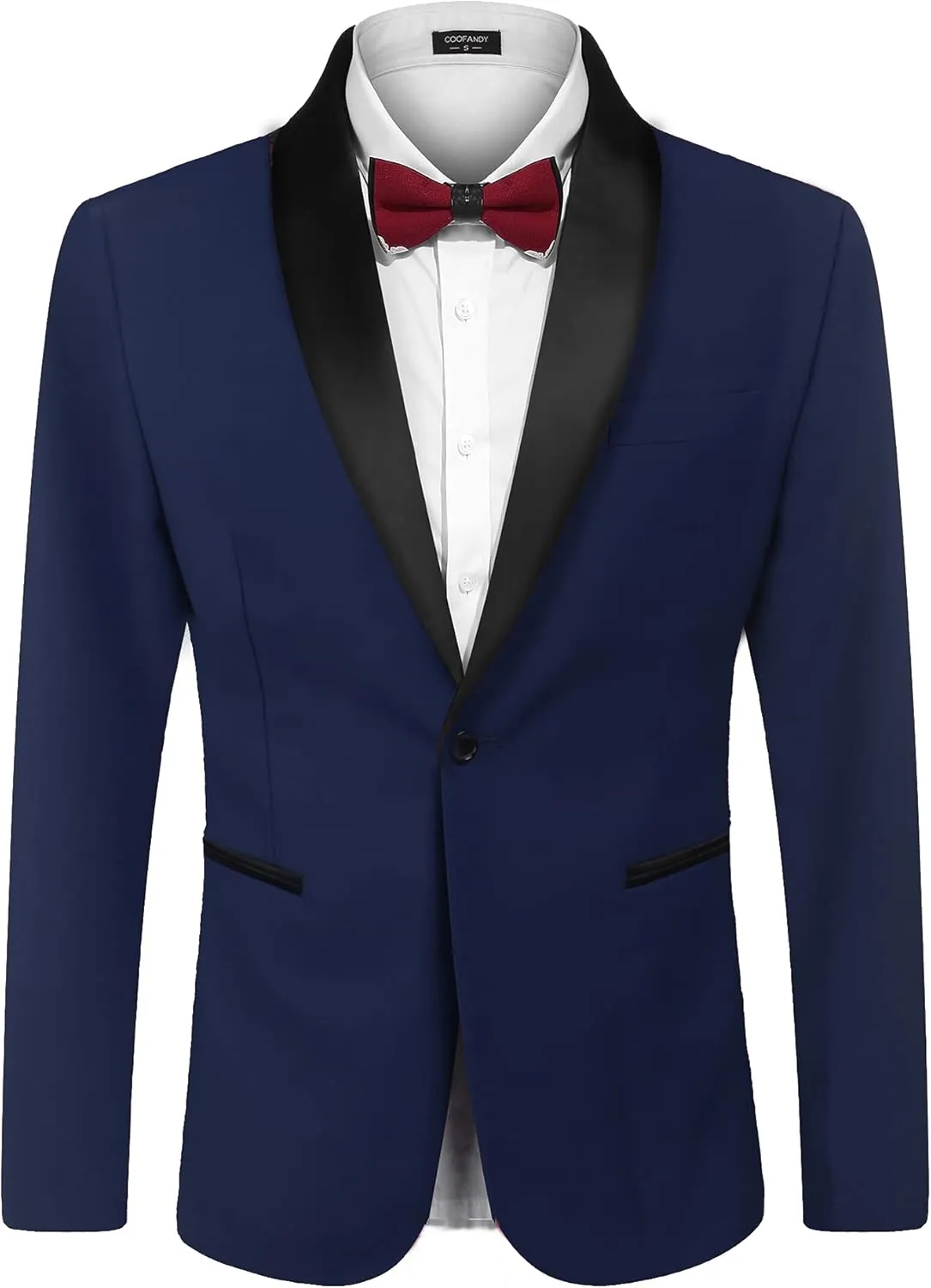 COOFANDY Men's Tuxedo Jacket One Button Dress Suit Blazer Jacket for Wedding Dinner Prom Party