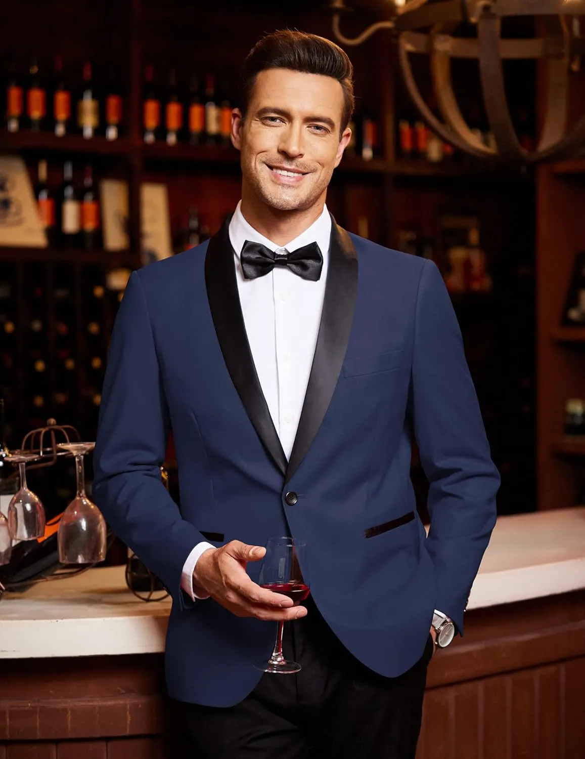 COOFANDY Men's Tuxedo Jacket One Button Dress Suit Blazer Jacket for Wedding Dinner Prom Party