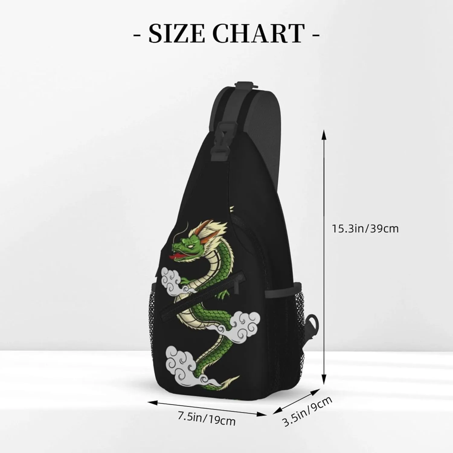 Cool Dragon Pattern Sling Backpack Crossbody Bag, Chest Bag Daypack for Outdoors Hiking Traveling