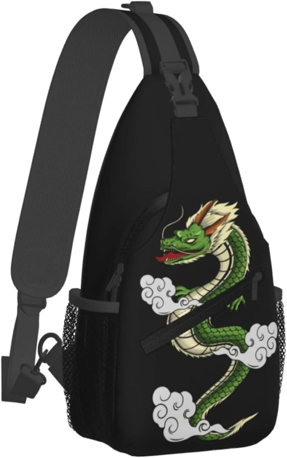 Cool Dragon Pattern Sling Backpack Crossbody Bag, Chest Bag Daypack for Outdoors Hiking Traveling