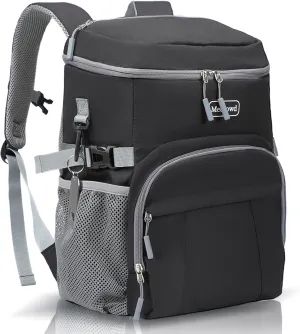 Cooler Backpack 30 Cans Lightweight Insulated Backpack Cooler Leak-Proof Camping Cooler, Beach Cooler, Ice Chest Backpack, Lightweight Travel Cooler Lunch Backpack for Hiking (Black)
