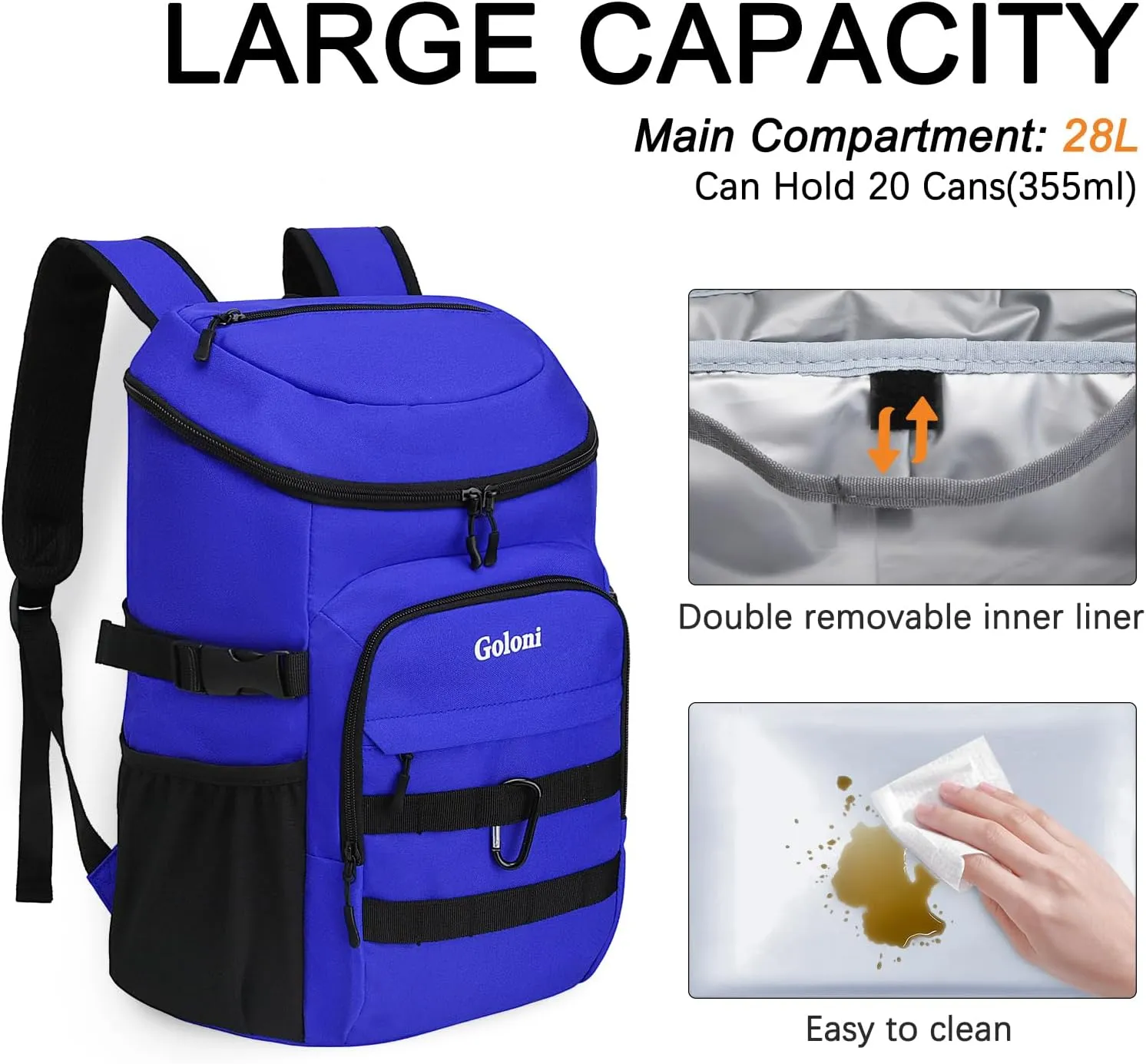 Cooler Backpack Insulated Leak Proof,Small Soft Coolers Bag for Men and Women Camping,Travel,Beach,Hiking,Picnic