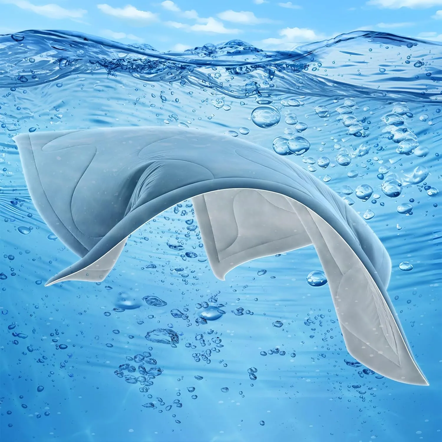 Cooling Comforter Queen Size, Double-Sided Cooling Blanket for Hot Sleepers & Night Sweats, Arc-Chill Q-Max > 0.4 Breathable Ice Blanket, Lightweight Cold Comforter (80''x90'', Light Blue)