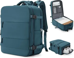 coowoz Large Travel Backpack Carry On for Women Man Waterproof Gym Backpack Mochila de Viaje Travel Bag Essentials Teacher Personal Item Backpack Rucksack Airplane Accessories Must Haves Peacock Blue