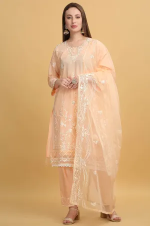 Coral Zari Embroidered Kurta Set