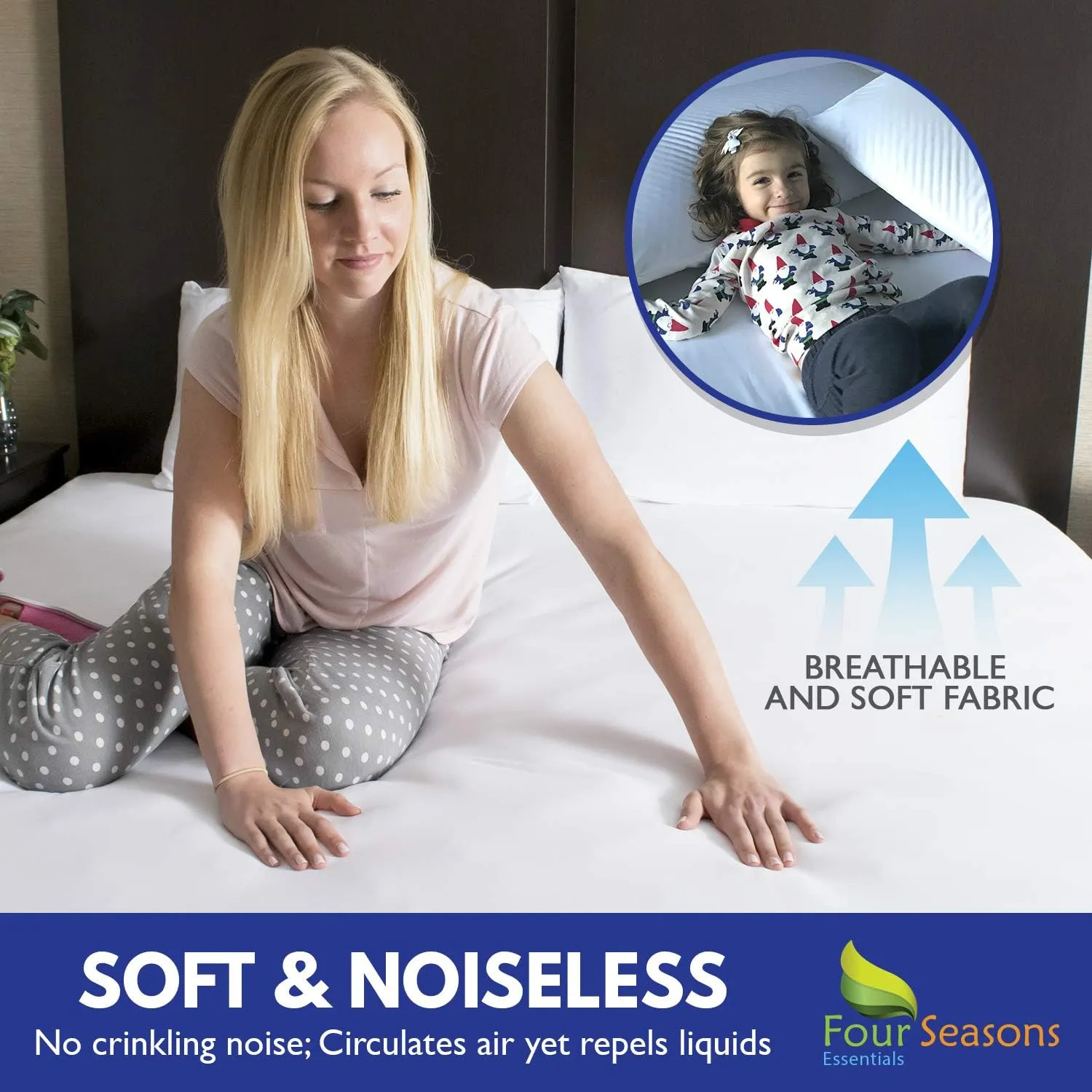 Cot Size Waterproof Mattress Protector (30" Wx75 L) - Waterproof Zippered Encasement Premium Quality Bed Cover Protects Against Dust, Allergens White