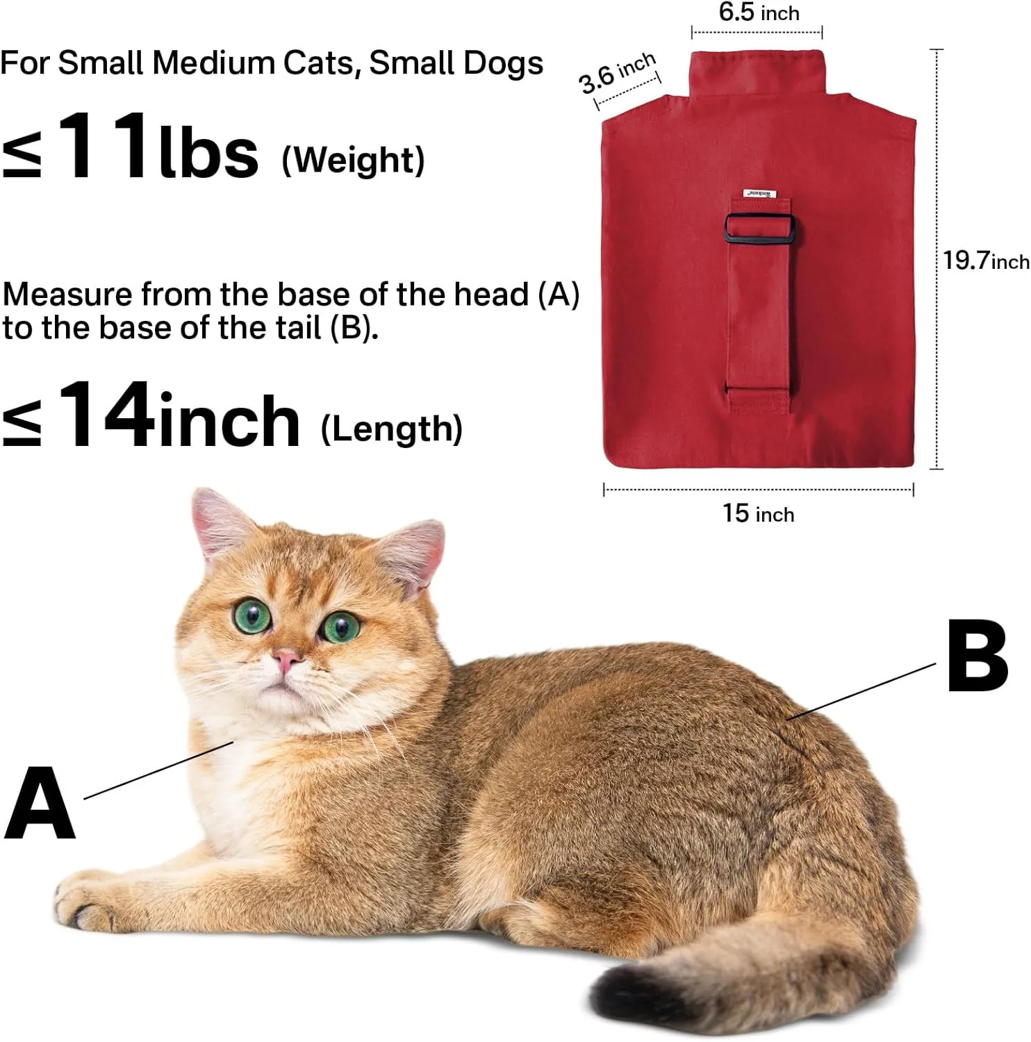 [Cozy Travel] Cat Carrier Pouch, Soft Cat Carrier for Small Cats, Carrying Sack, Restraint Bag for Nail Trimming, Vet Visits, Giving Meds, Dental Care, Car Travel - Wine Red