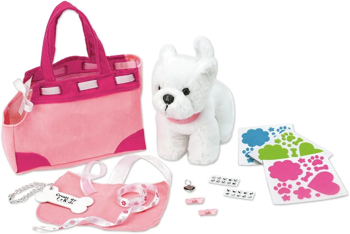 Creativity for Kids Designer Doggie: DIY Plush Toy Dog and Pet Carrier - Arts and Crafts for Girls Ages 4-5 , Toddler Activities and Toys for Girls, Gifts for Kids