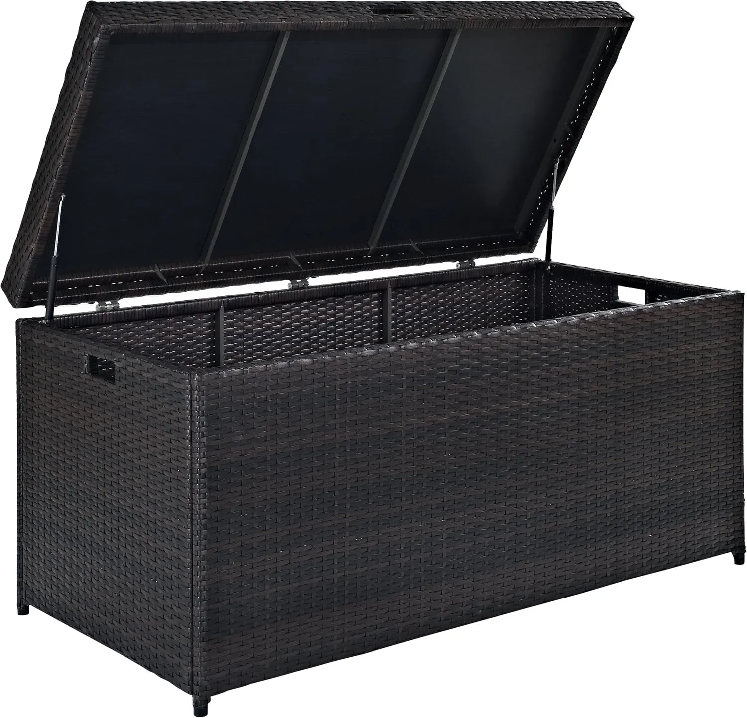 Crosley Furniture Palm Harbor Wicker Outdoor Storage Box for Patio Furniture Cushions and Pool Floats, Brown