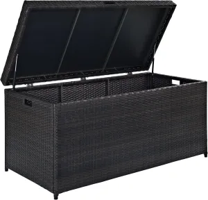 Crosley Furniture Palm Harbor Wicker Outdoor Storage Box for Patio Furniture Cushions and Pool Floats, Brown