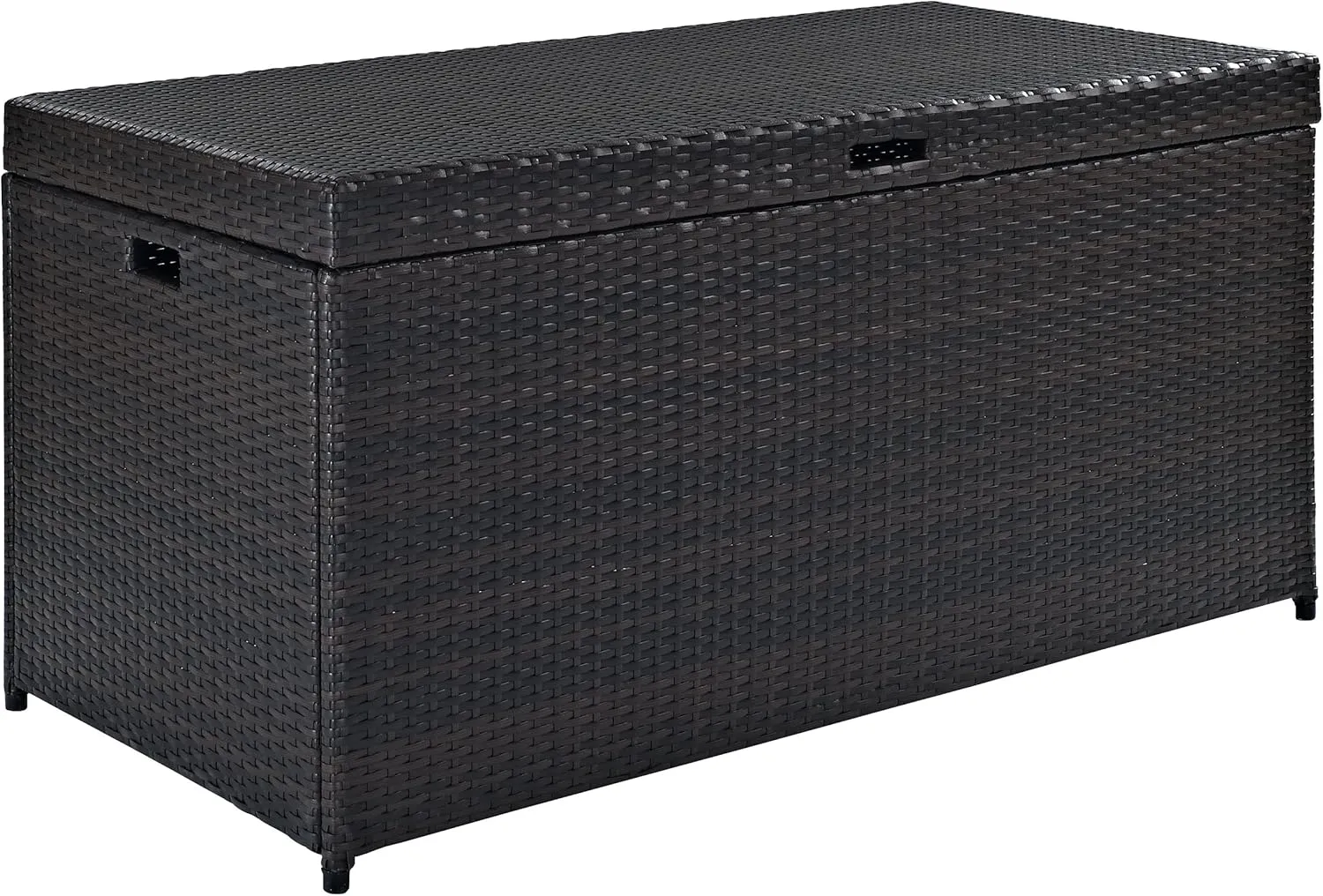 Crosley Furniture Palm Harbor Wicker Outdoor Storage Box for Patio Furniture Cushions and Pool Floats, Brown