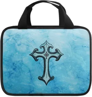 Cross Floral Pattern Bible Cover - Polyester Bible Cover Case for Women - Bible Carrier Small Bible Cover with Handle