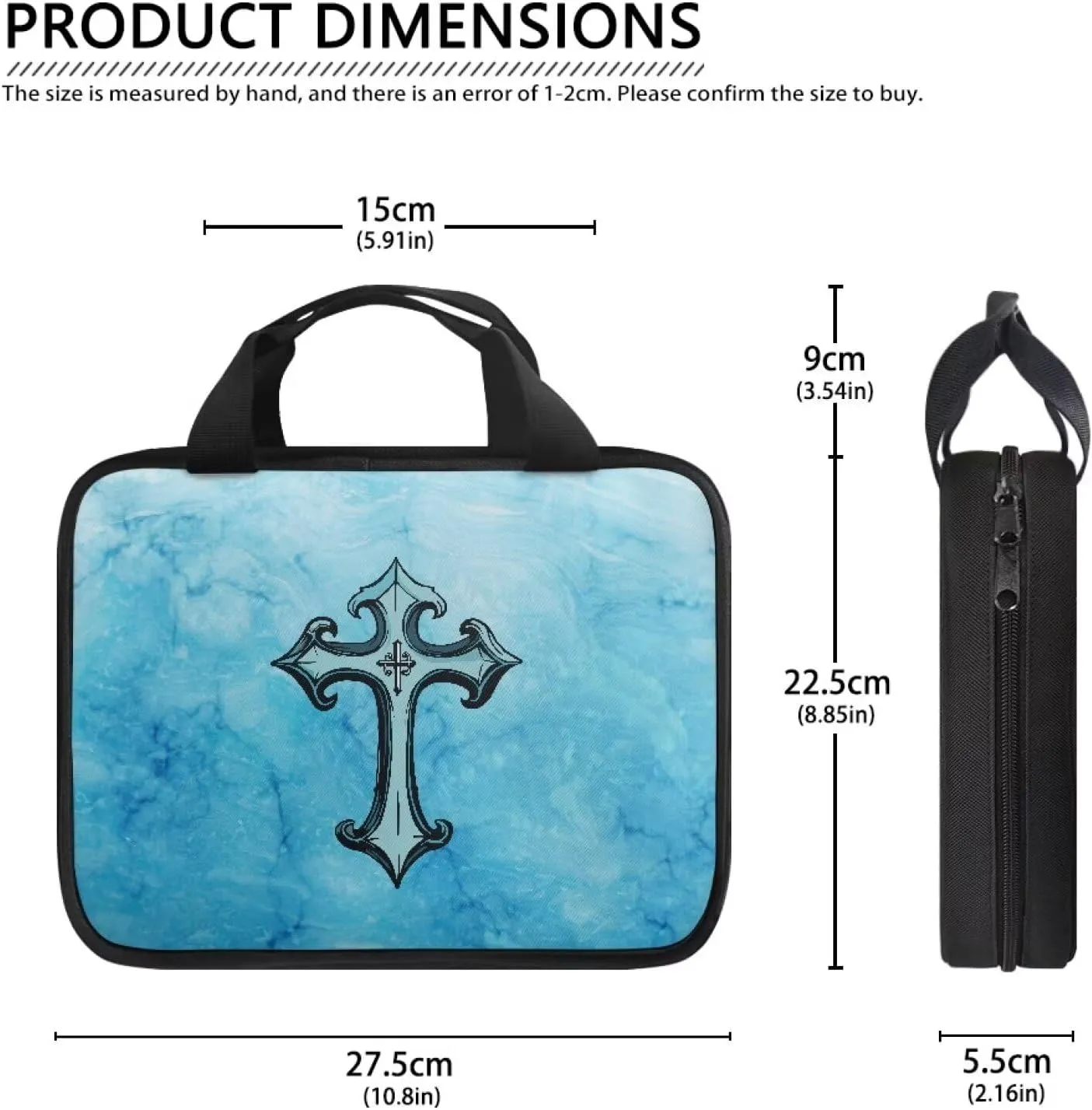 Cross Floral Pattern Bible Cover - Polyester Bible Cover Case for Women - Bible Carrier Small Bible Cover with Handle