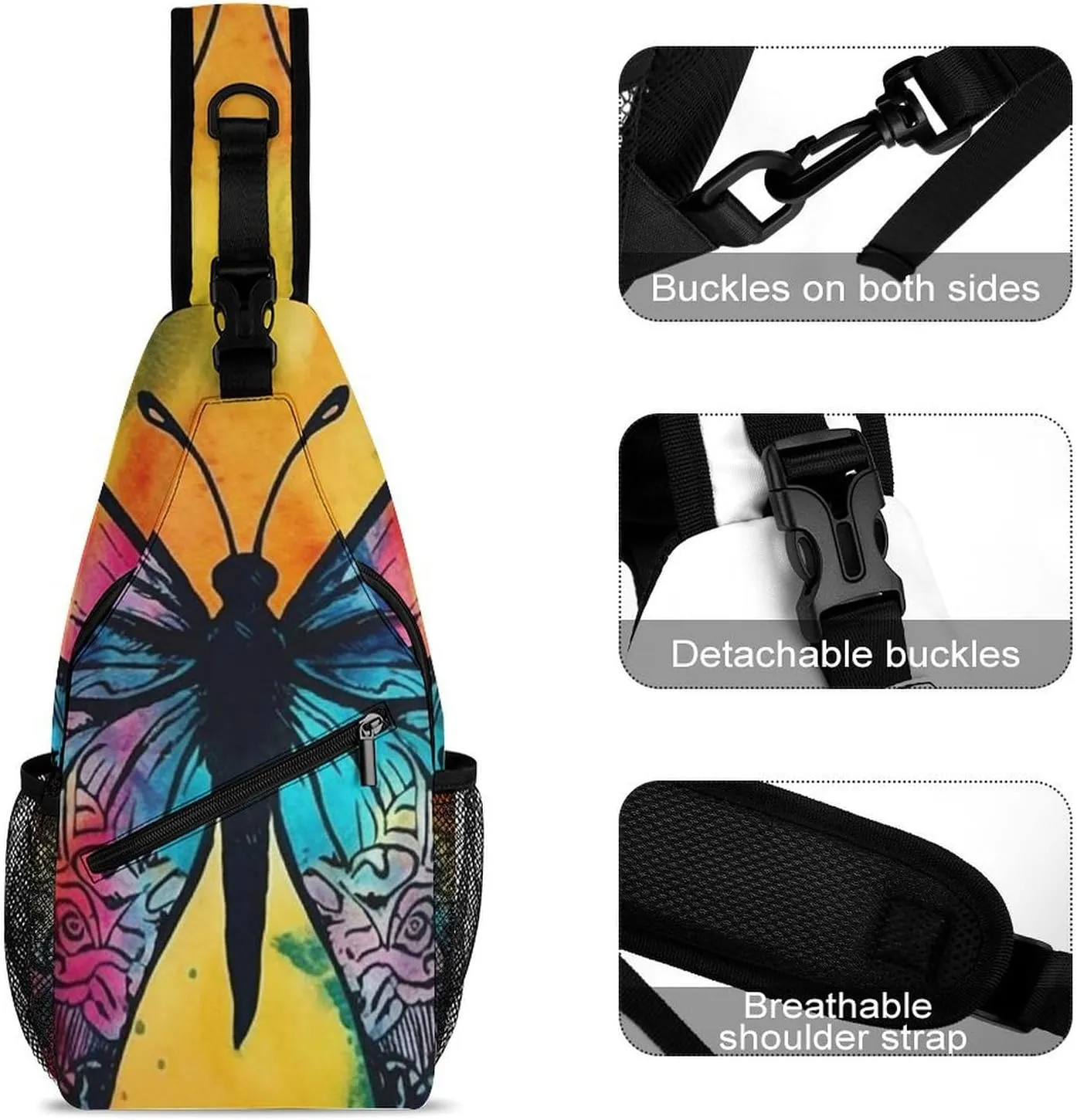 Crossbody Sling Bag Snow Mountain Penguin Backpack Sling Bag Travel Hiking Chest Bag Shoulder Bag Daypack