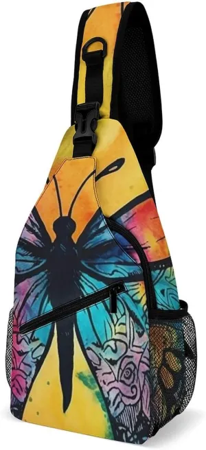 Crossbody Sling Bag Snow Mountain Penguin Backpack Sling Bag Travel Hiking Chest Bag Shoulder Bag Daypack