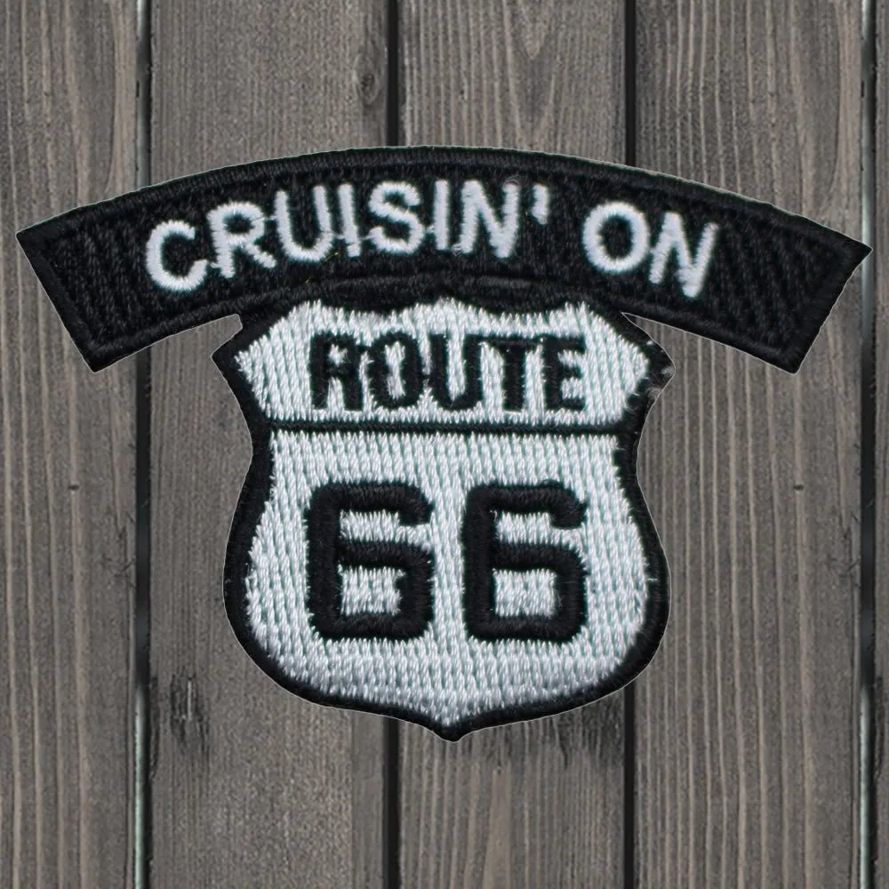 Cruisin' On Route 66 Embroidered Patch — Iron On