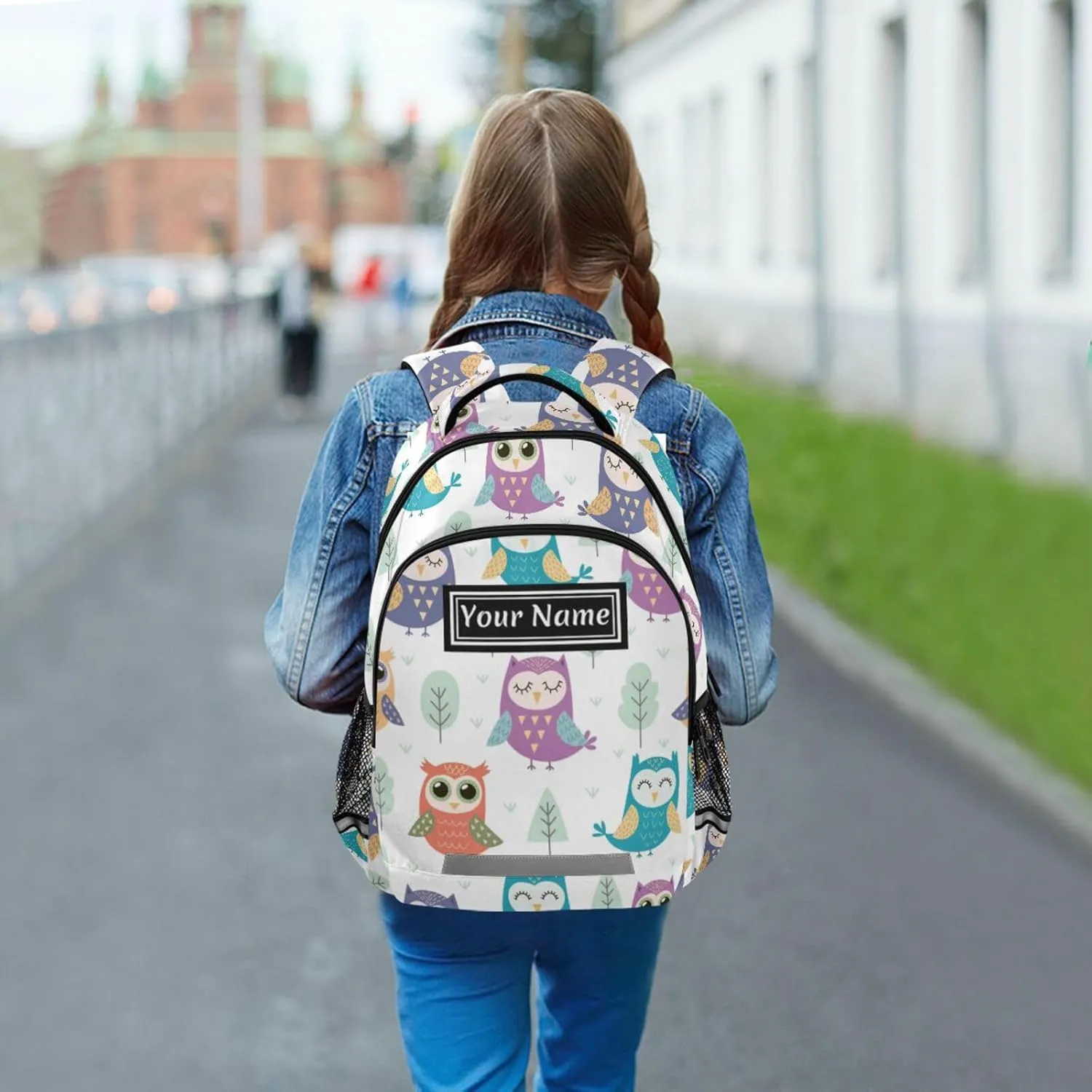 Custom Backpack for Men Women Cute Owls Tree Personalized Name Kids Backpack for Girls Boys Customized Travel Laptop Bag Casual Backpacks