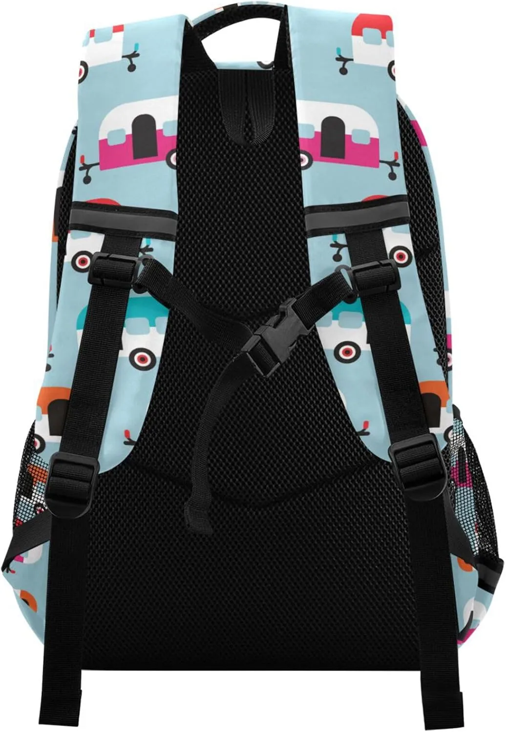 Custom Backpack for Men Women Happy Camper Caravan Personalized Name Kids Backpack for Girls Boys Customized Travel Laptop Bag Casual Backpacks