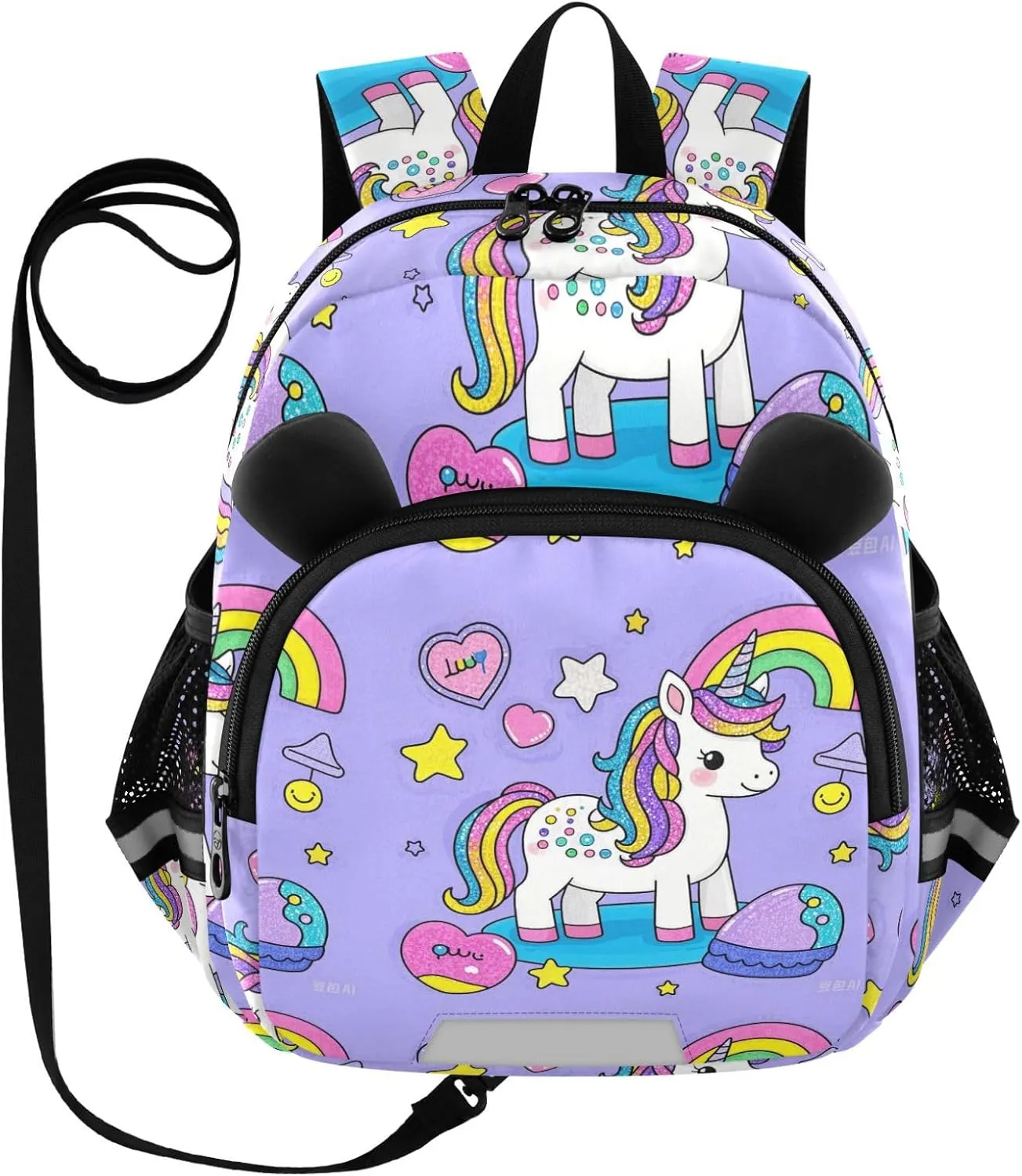 Cute Ears Backpacks For School Leash Boy's Girl's Anti-Lost Personalized Sports Backpack with Reflective Strip Cute Cartoon Animal Bear Cartoon Cute Fake Sequin unicorns mochilas de escuela para