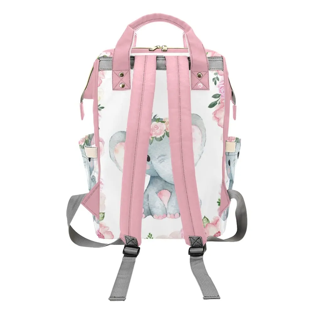 Cute Elephant Diaper Bags Backpack with Name Personalized Baby Bag Nursing Nappy Bag Gifts
