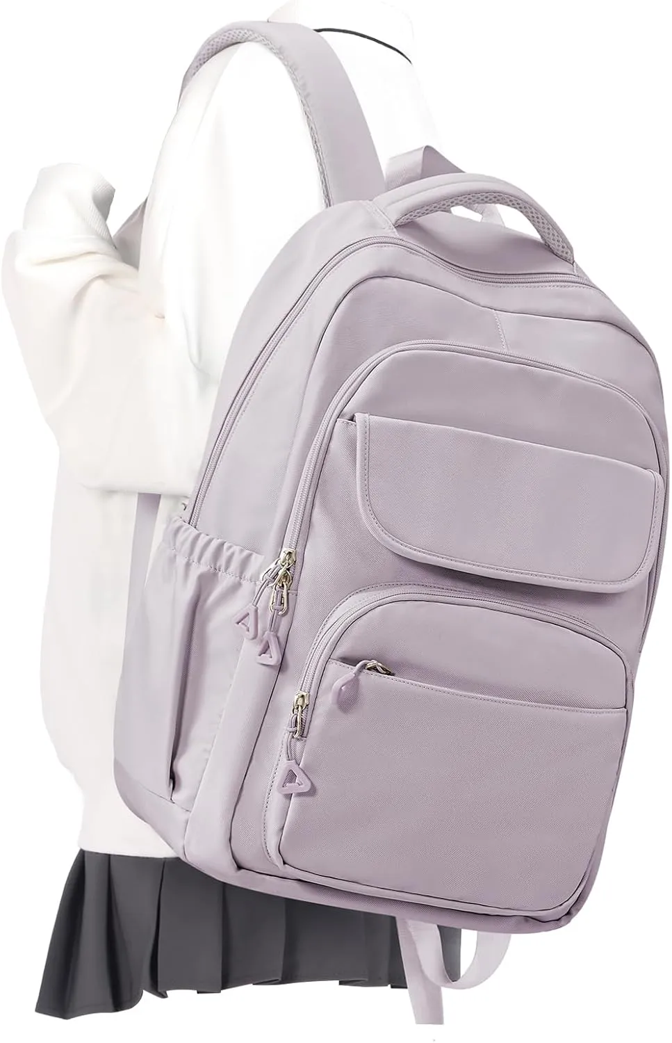 Cute School Backpack for Teens Girls Boys Waterproof School Bag Basic Backpack for College Students Multi Pocket Backpack Lightweight Casual Daypack Backpacks for Women Men（Purple）