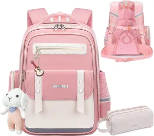 Cute Teen Bunny Backpack,School Bookbag Kids Day Backpacks for Girls Boys,Kawaii Large Capacity Travel Bags Laptop (Princess Pink)