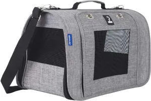 CW-126 Pet Carrier Dogs Cats Soft Sided Carrier, Cat Carrying Handbag for Outdoor Travel Walking Hiking, Gray