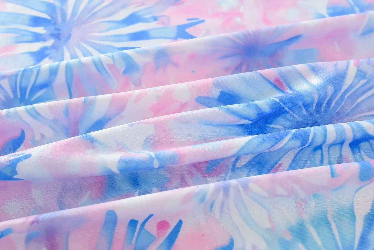 CYCHELRY Teen Girls Nightgowns-Trendy Tie Dye Short Sleeve Sleepwear Cute Polyster Nightdress Tween Pajamas Size 8-16