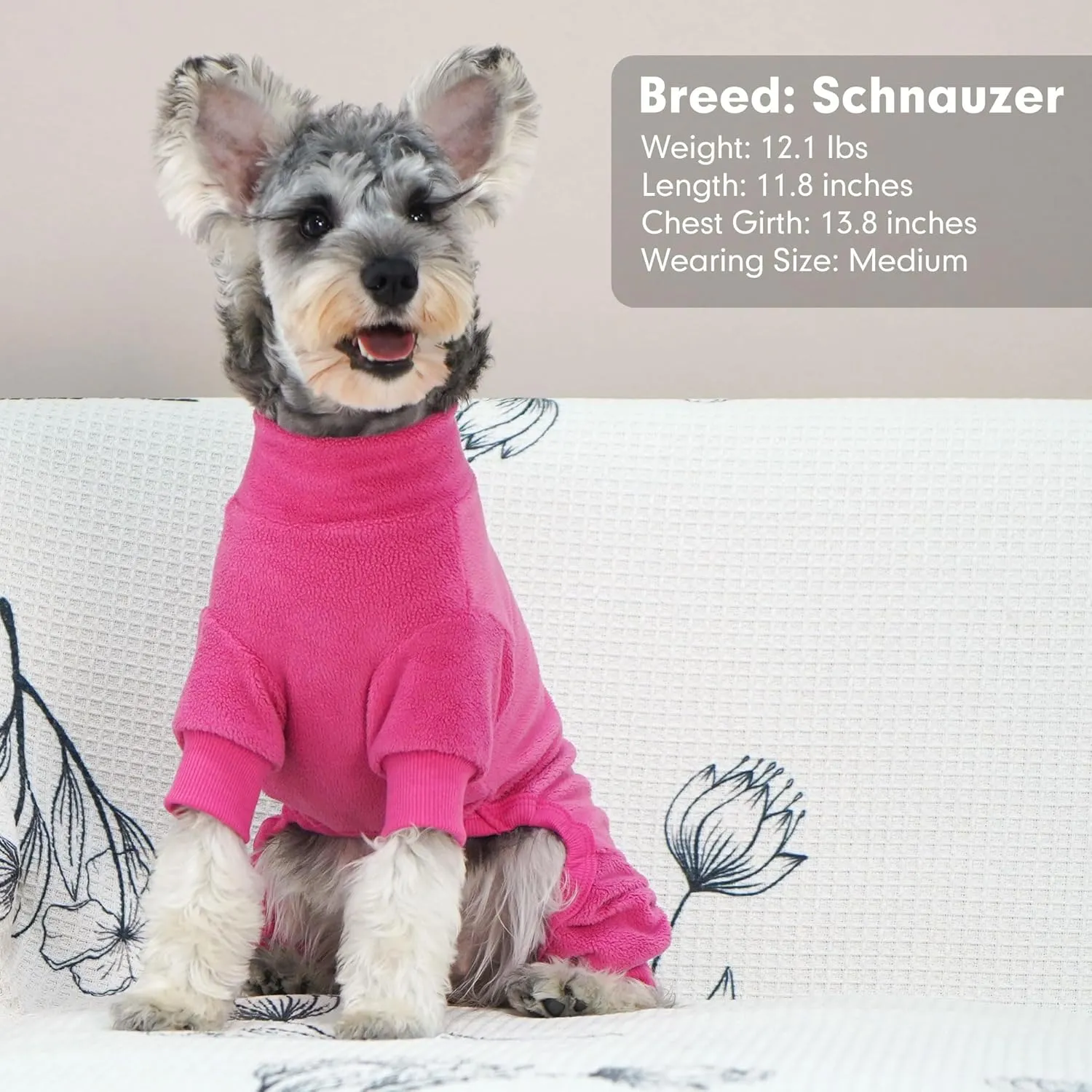 cyeollo Dog Pajamas Fleece Dog Pjs for Small Dogs Thermal Dog Onesie Stretchable Doggie Jumpsuit Warm Dog Apparel Winter Coat, Color Fuchsia
