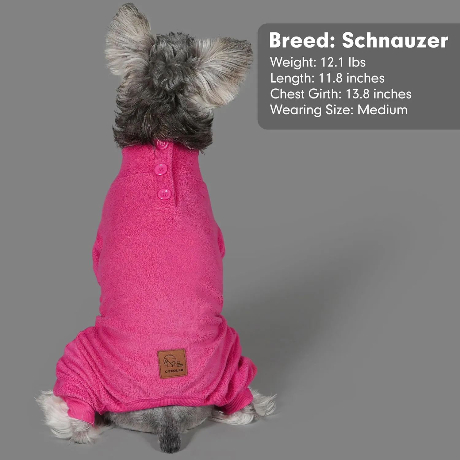 cyeollo Dog Pajamas Fleece Dog Pjs for Small Dogs Thermal Dog Onesie Stretchable Doggie Jumpsuit Warm Dog Apparel Winter Coat, Color Fuchsia