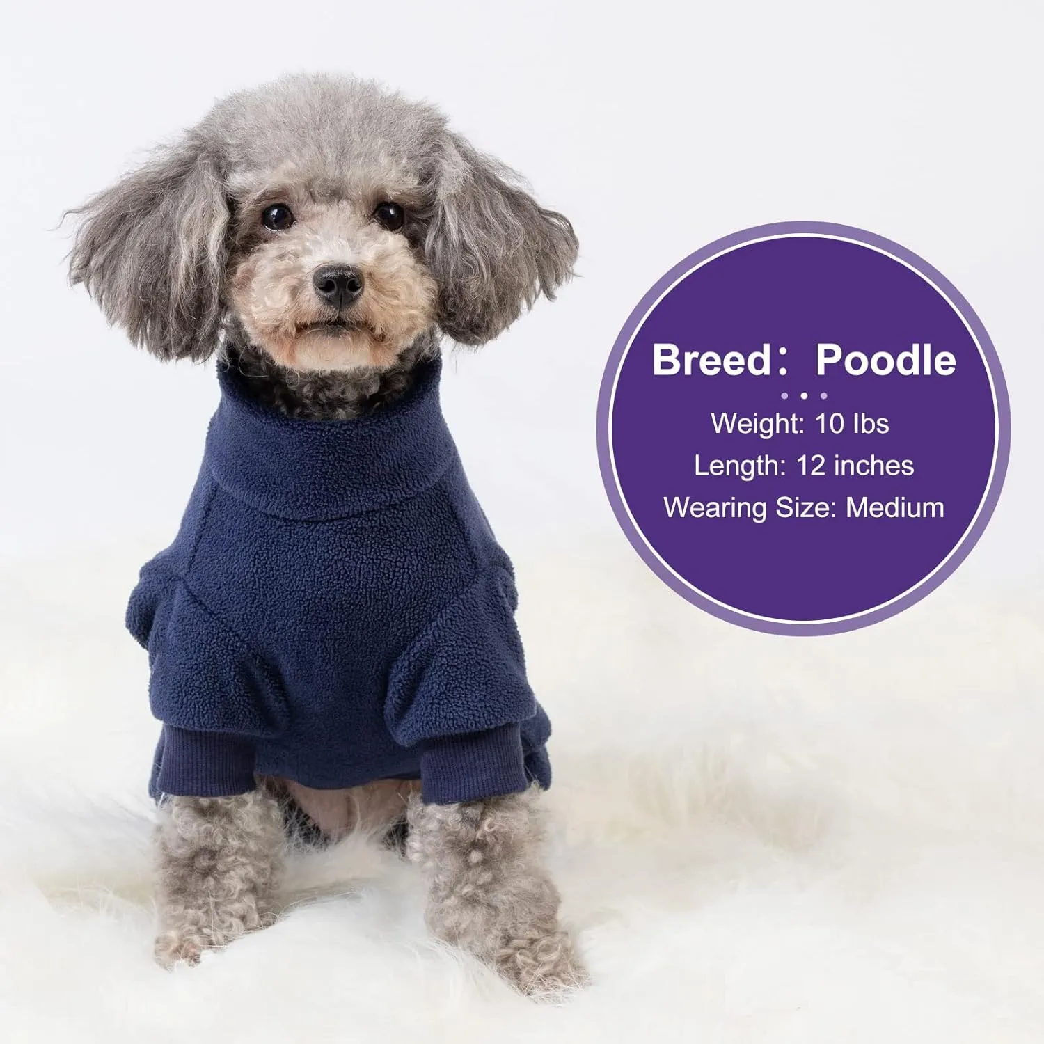 cyeollo Dog Pajamas Fleece Pjs Thermal Stretchable Dog Onesie Winter Jumpsuit for Small Dogs Warm Pet Cold Weather Coats, Navy M