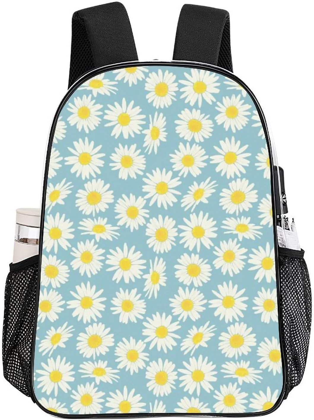 Daisy Flower Clear Backpacks PVC Transparent Laptop Backpack Multipurpose Double Shoulder Bag for Men Women Gifts