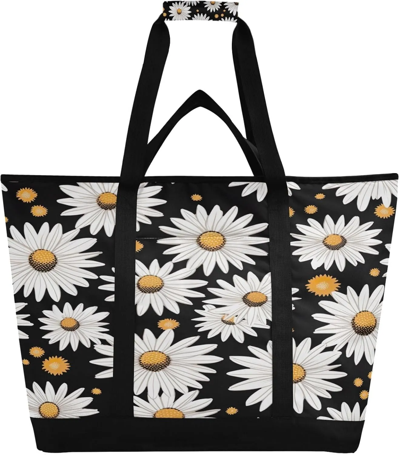 Daisy Reusable Insulated Lunchbox Cooler Bag, Leakproof Kitchen Grocery Bag Collapsible Portable Cooler Tote Bag for Picnic, Camping, Office, Travel