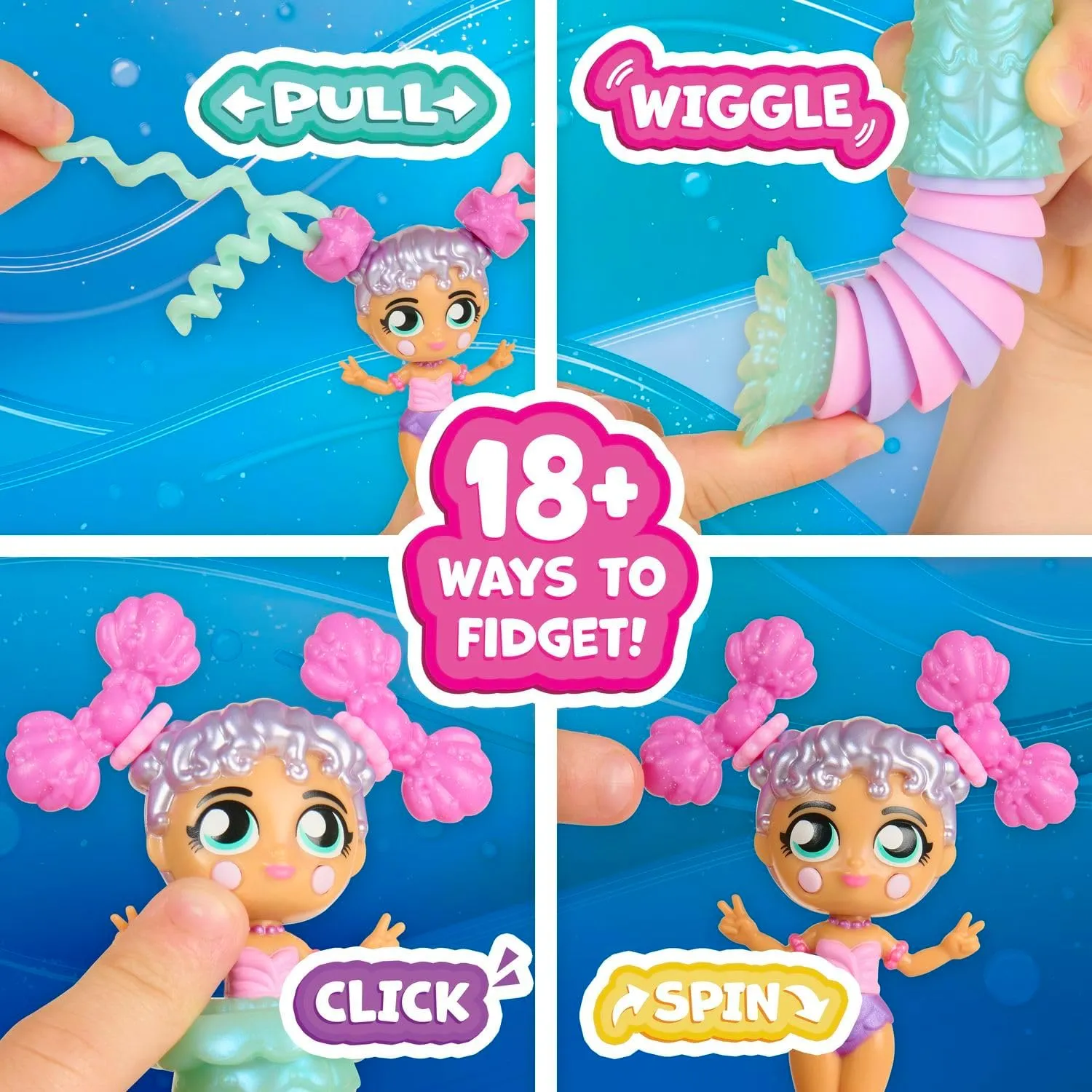 Deluxe Mermaid, Doll and Pet with 18  Ways to Fidget