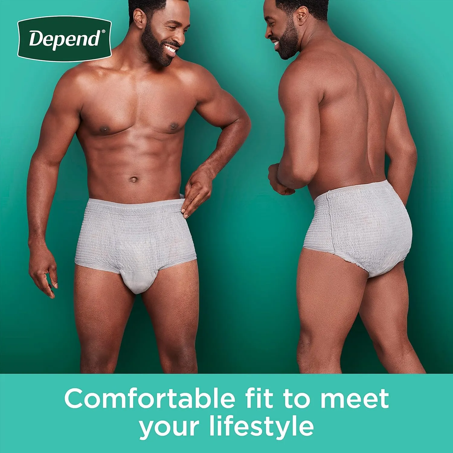 Depend Fresh Protection Adult Incontinence Underwear for Men, Disposable, Maximum, Large, Grey, 28 Count, Packaging May Vary