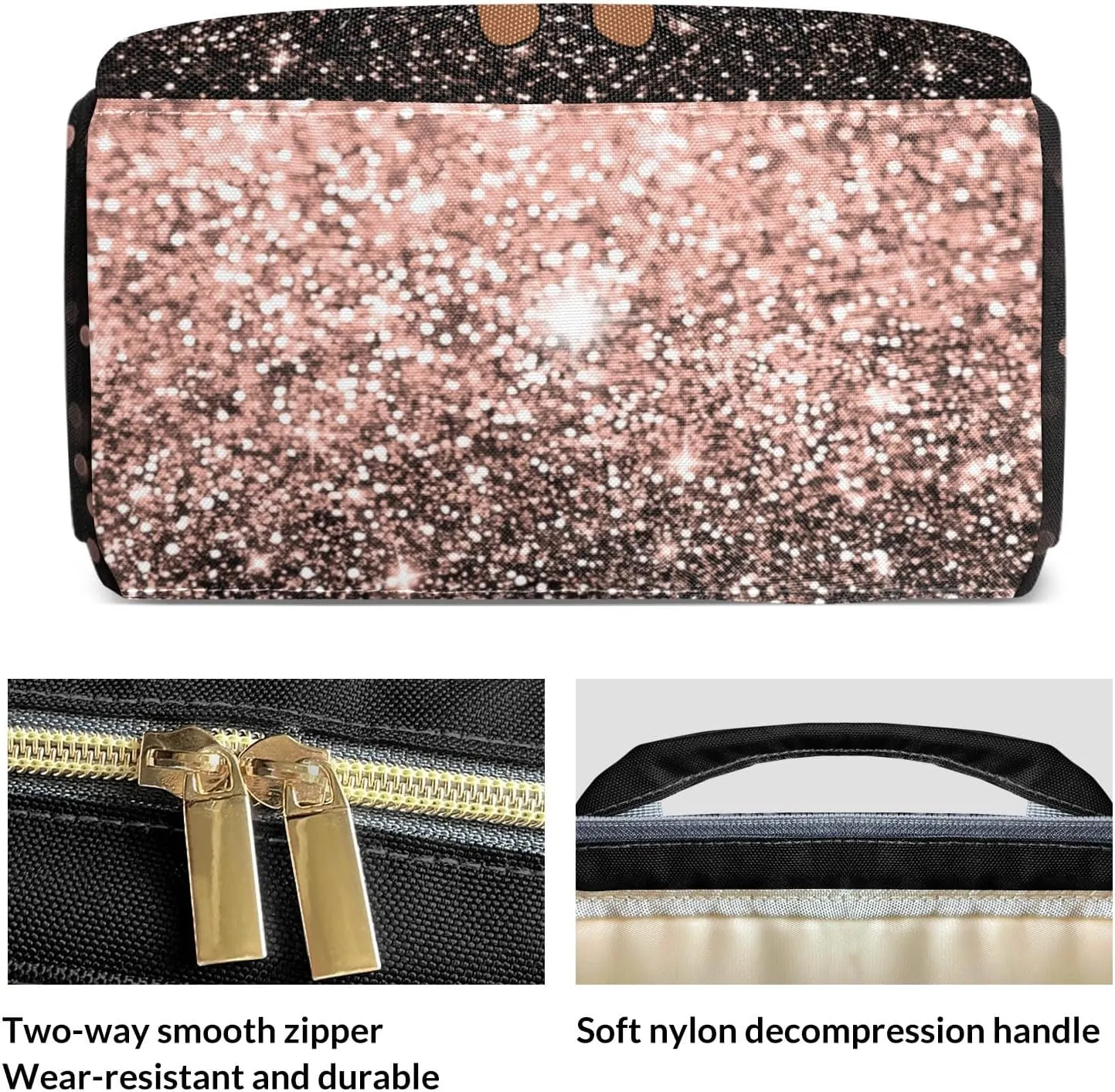 Diaper Bags Bling Print Tote Bag Backpack with Name Mommy Nursing Bag Gifts for Women Men