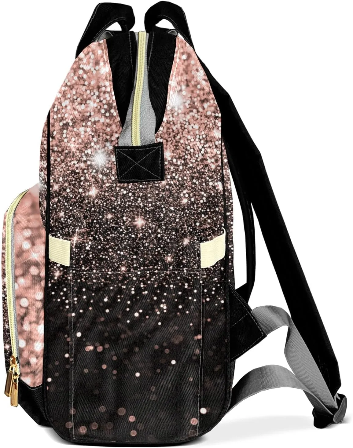 Diaper Bags Bling Print Tote Bag Backpack with Name Mommy Nursing Bag Gifts for Women Men
