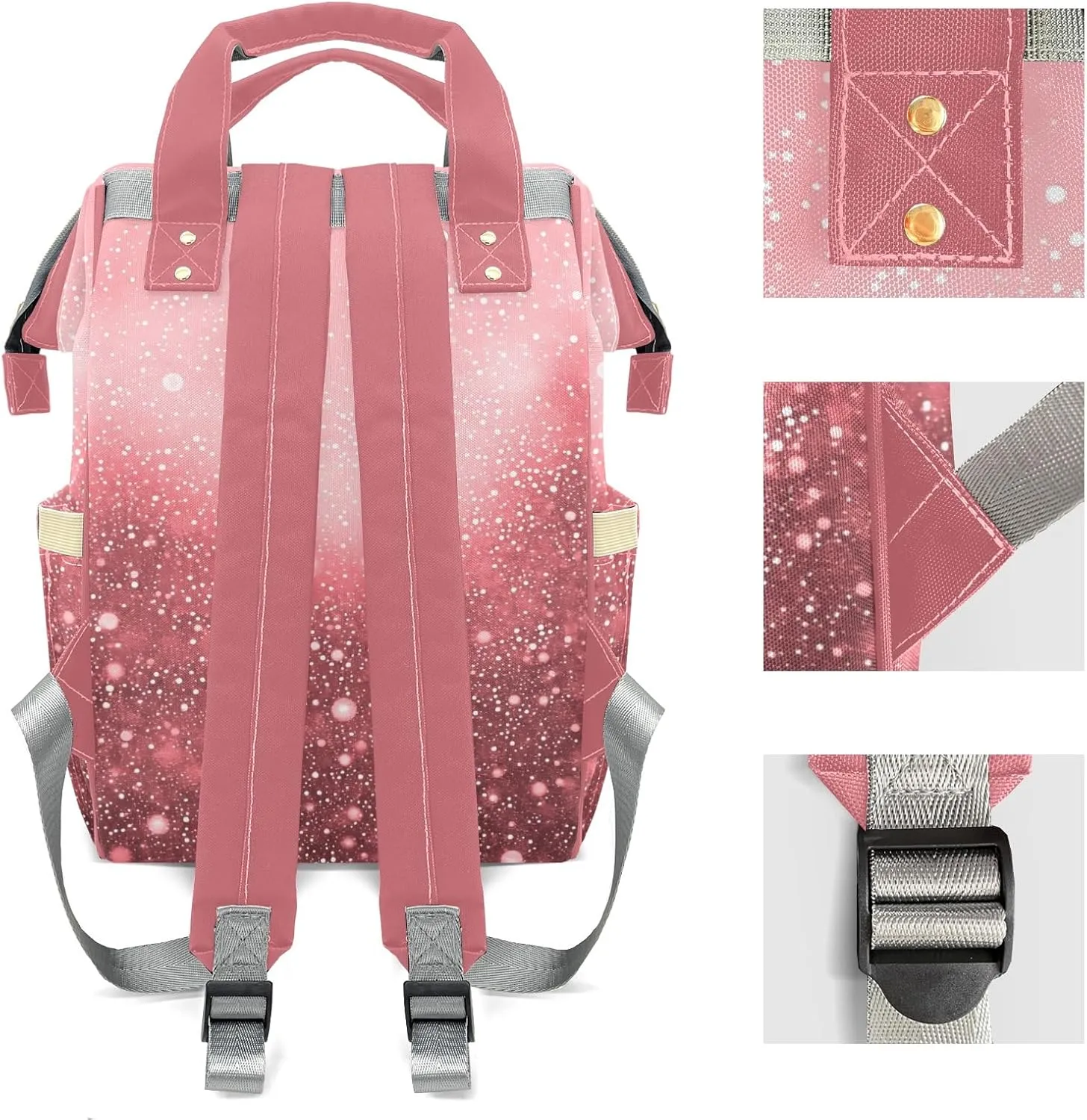 Diaper Bags Purple African Girl Reading Tote Bag Backpack Custom Name Mommy Nursing Bag Giving for Women Pink Red Bling Print