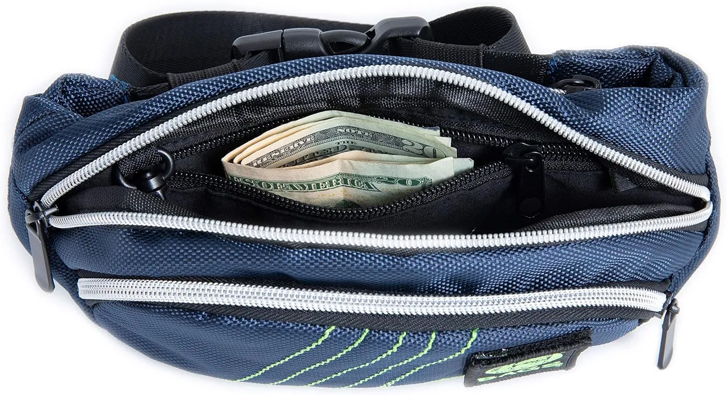 Dime Bags - Fanny Pack, Hemp Waist Bag with Spacious Storage and Adjustable Strap (Cobalt)