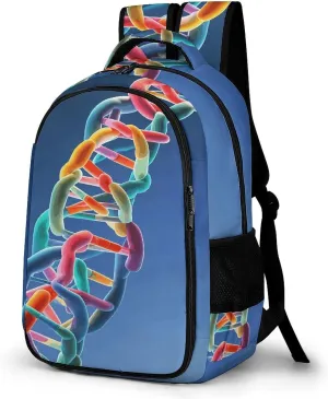 DNA Chain Photoes Travel Backpack Adjustable Computer Bag Casual Travel Daypack Satchel Backpack Unisex