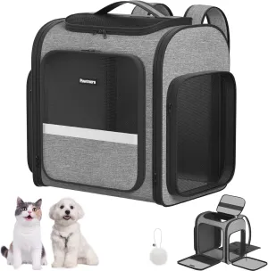 Dog Backpack Carrier: Large Pet Carrier Backpack for Kitten Small Dogs Puppies & Large Cats Up to 25 Lbs, Breathable Dog Backpack with Anti-Scratch Mesh, Ventilated Design, Perfect for Travel