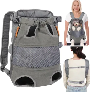 Dog Carrier Backpack - Legs Out Front - Facing Pet Carrier Backpack for Small Medium Large Dogs, Airline Approved Handsa - Canvas Mesh Free Cat Travel Bag