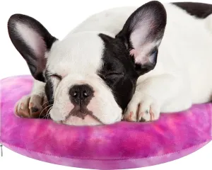 Dog Pillow, U-Shaped Dog Calming Pillow for Pet, Soft Puppy Neck Pillow Machine Washable Cat Kitten Bed Toy for Joint Relief, Enhance Sleep Quality (Rose Purple, L)