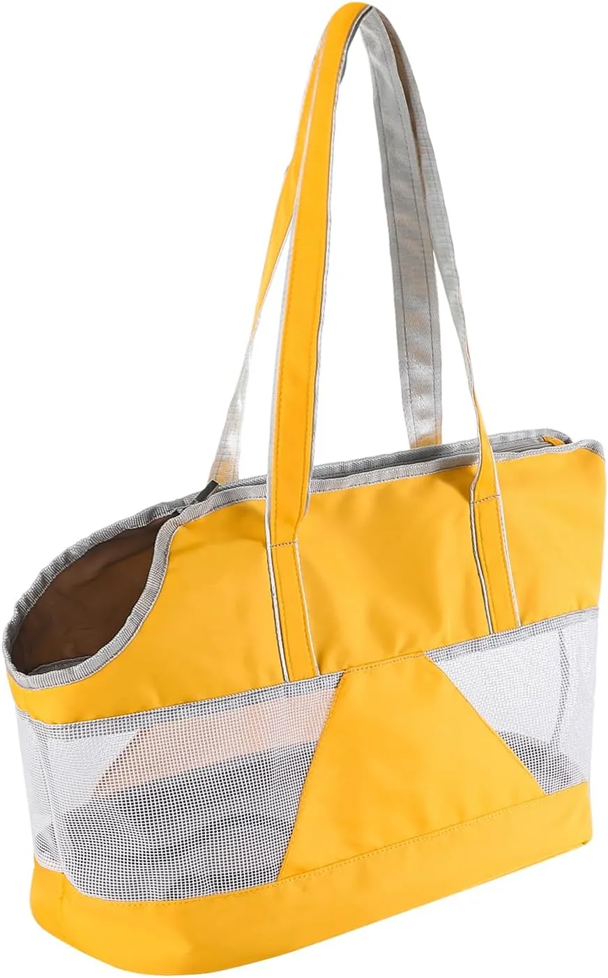 Dog Purse Carrier Pet Tote Bag Cat Carrier Handbag with Breathable Mesh Portable Dog Sling Transporter Tote Puppy Travel Outing Bag with Enhanced Bottom Support