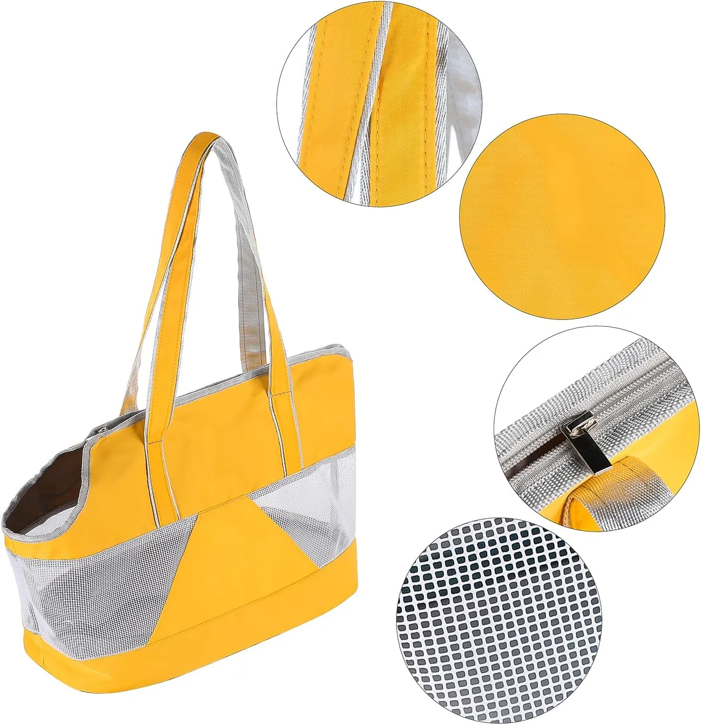 Dog Purse Carrier Pet Tote Bag Cat Carrier Handbag with Breathable Mesh Portable Dog Sling Transporter Tote Puppy Travel Outing Bag with Enhanced Bottom Support