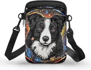 Dog Tiger Crossbody Bags for Women, Rose Daisy Small Crossbody Handbags, Cow Print Stained Glass Mini Cell Phone Bag