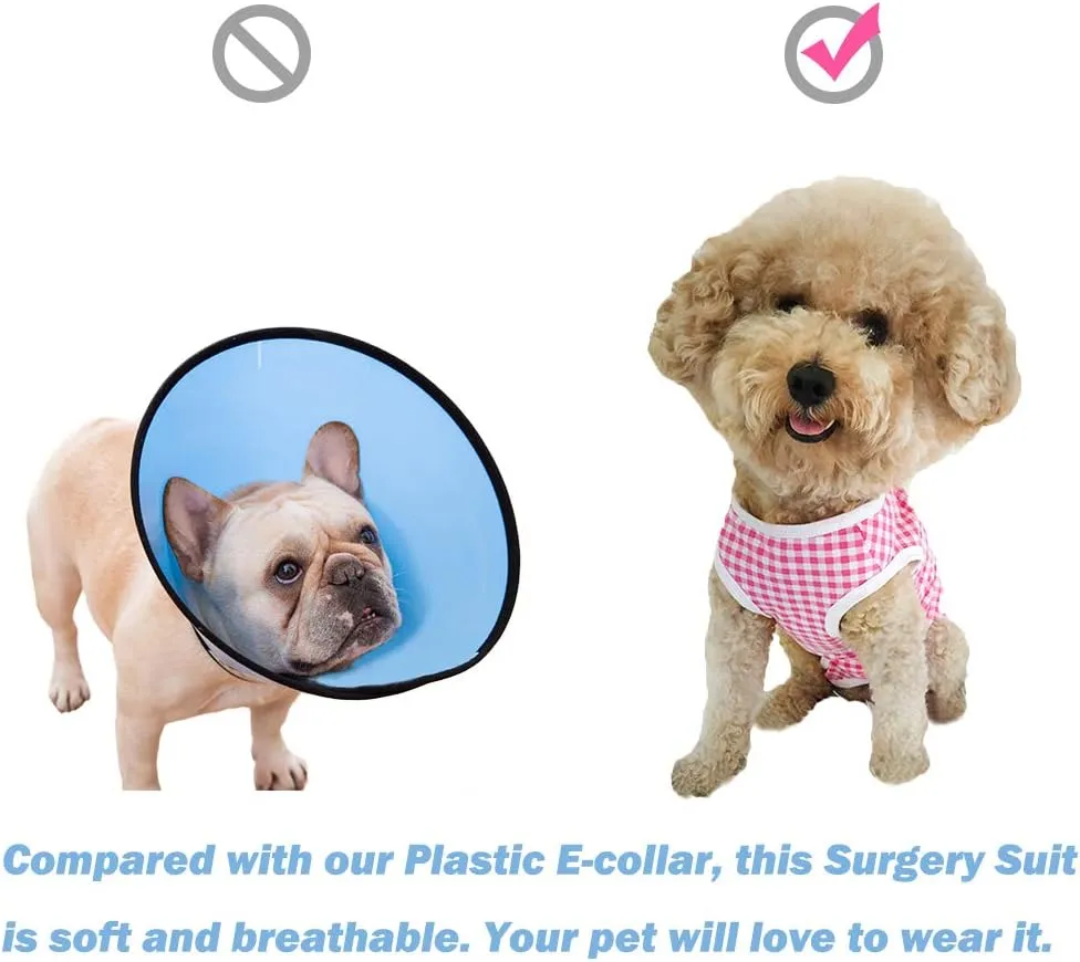 Dog’s Recovery Suit Post Surgery Shirt for Puppy, Wound Protective Clothes for Little Animals(Black White Stripe-s)