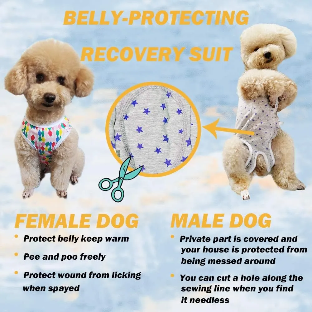 Dog’s Recovery Suit Post Surgery Shirt for Puppy, Wound Protective Clothes for Little Animals(Black White Stripe-s)