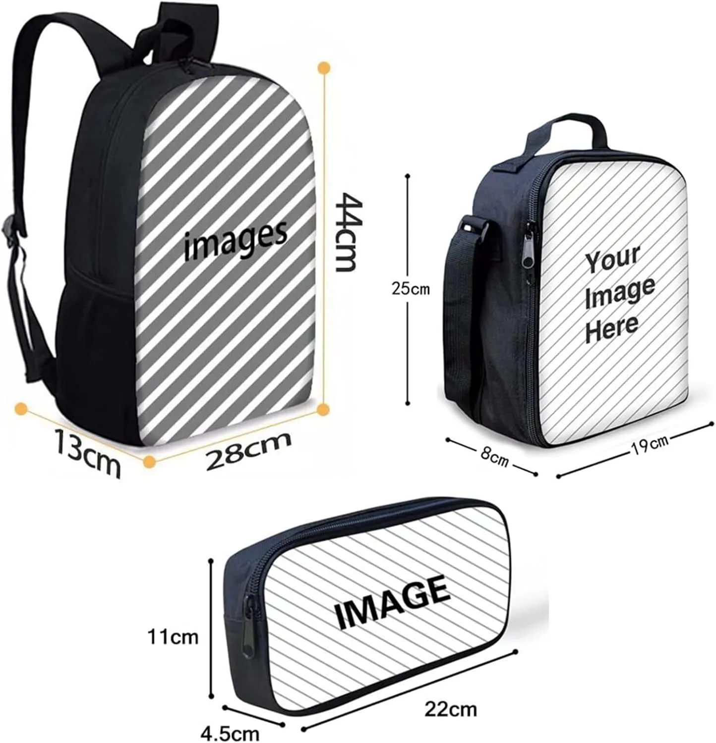Dolyues Hedgehog School Bags Set of 3 Piece Cute Lunch Box Pencil Case Laptop Bag for Storaging Books Backpack Purse Travel Bookbags for Teens