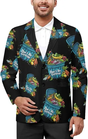 Don't Be Garbage Casual Suits Jackets for Men Two Buttons Business Coat Wedding Dinner Party